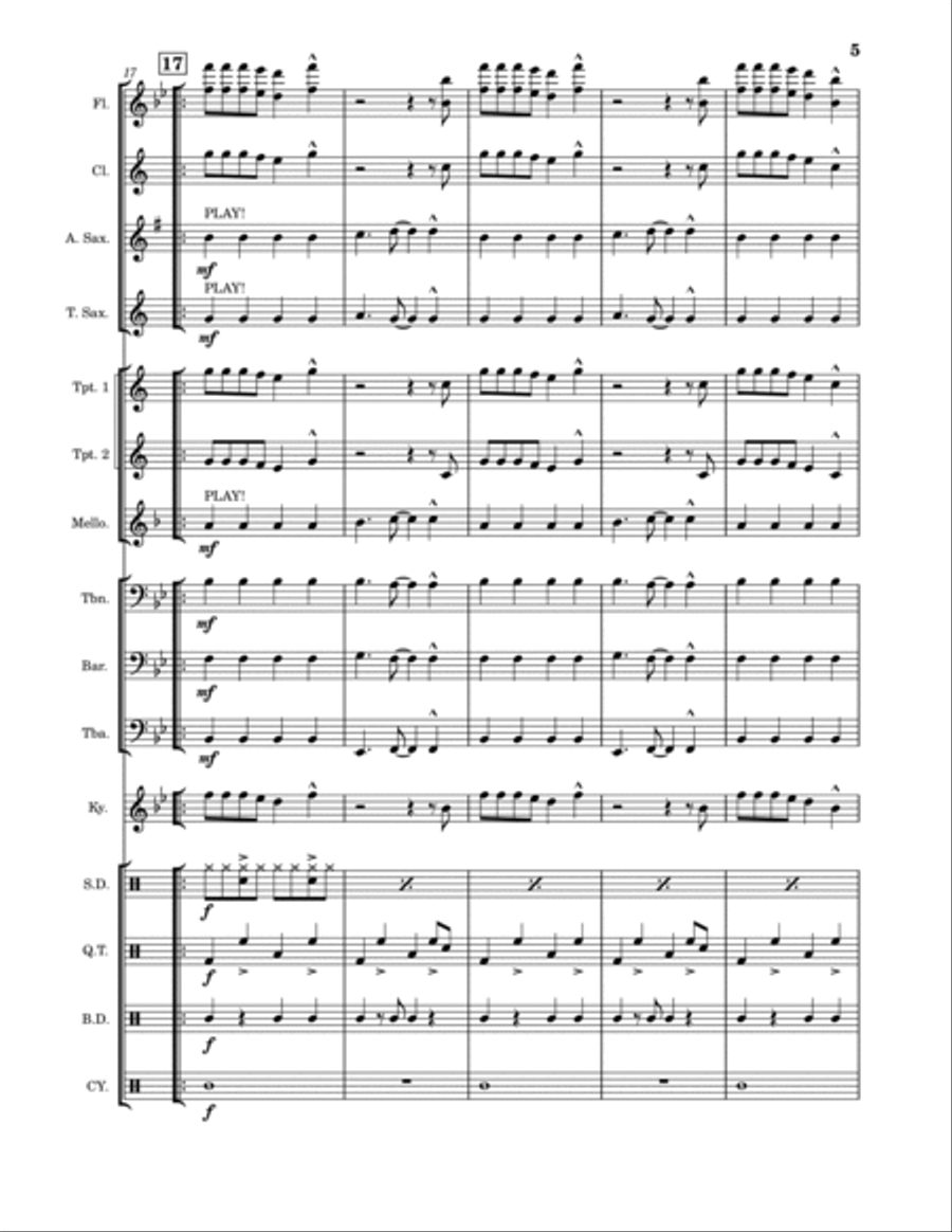 Blitzkrieg Bop Marching Band scores gallery preview page 5