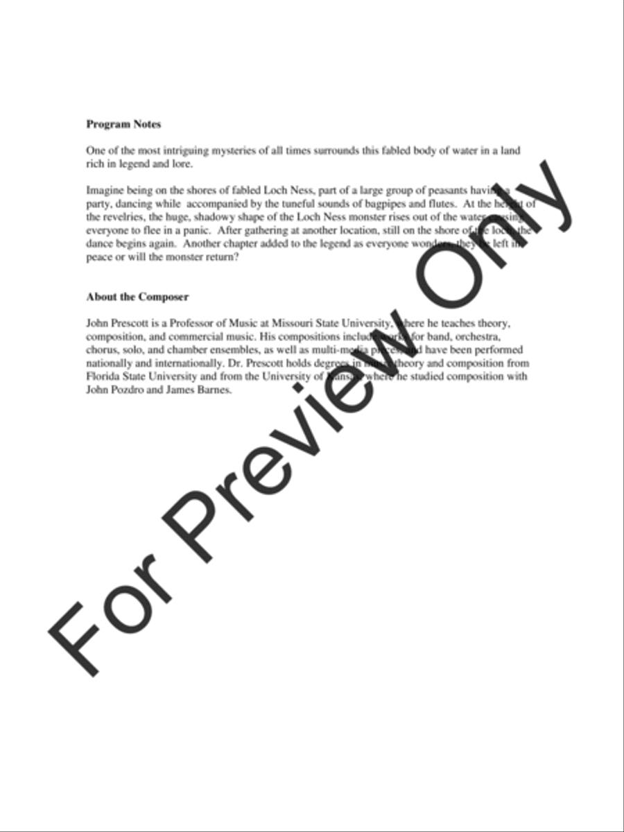 Close Encounter at Loch Ness (Score) Concert Band scores gallery preview page 3