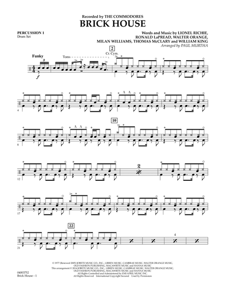 Brick House - Percussion 1 by The Commodores Concert Band - Digital Sheet Music