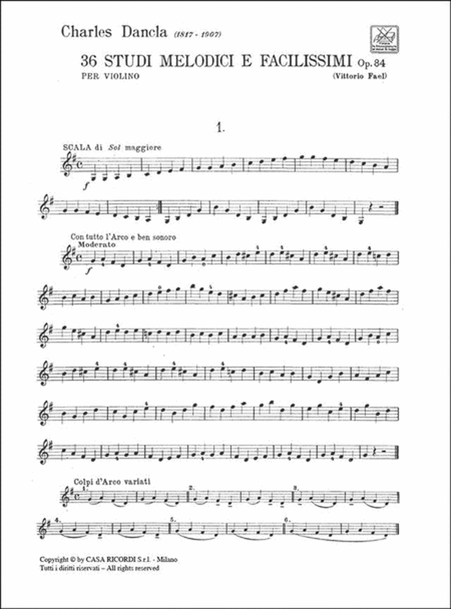 36 Studi melodici e facilissimi Op. 84