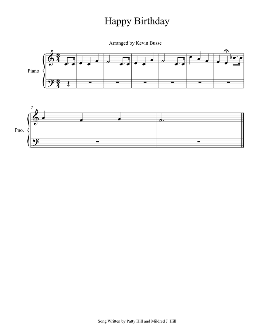 Happy Birthday (Easy key of C) - Piano Easy Piano scores gallery preview page 1
