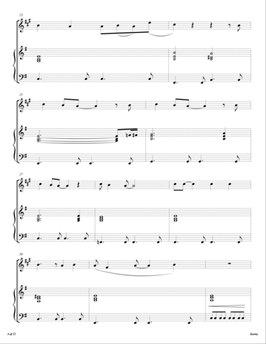 Sunny Trumpet Solo scores gallery preview page 5