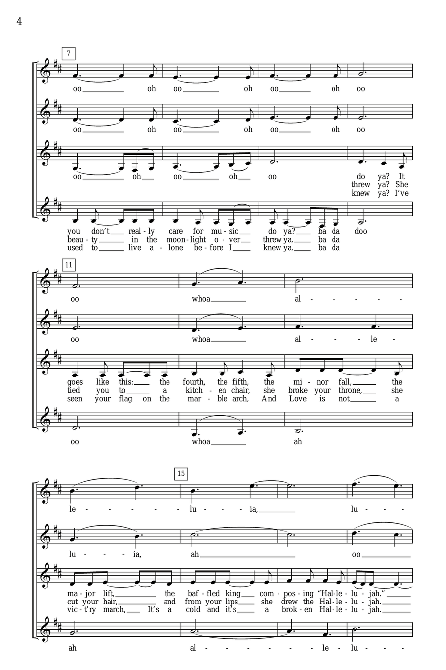 Hallelujah (arr. Deke Sharon) SSA scores gallery preview page 2