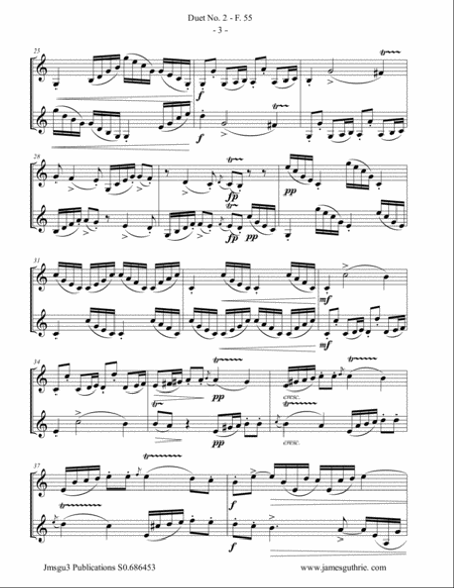 WF Bach: Duet No. 2 for Trumpet Duo Trumpet Duet scores gallery preview page 3
