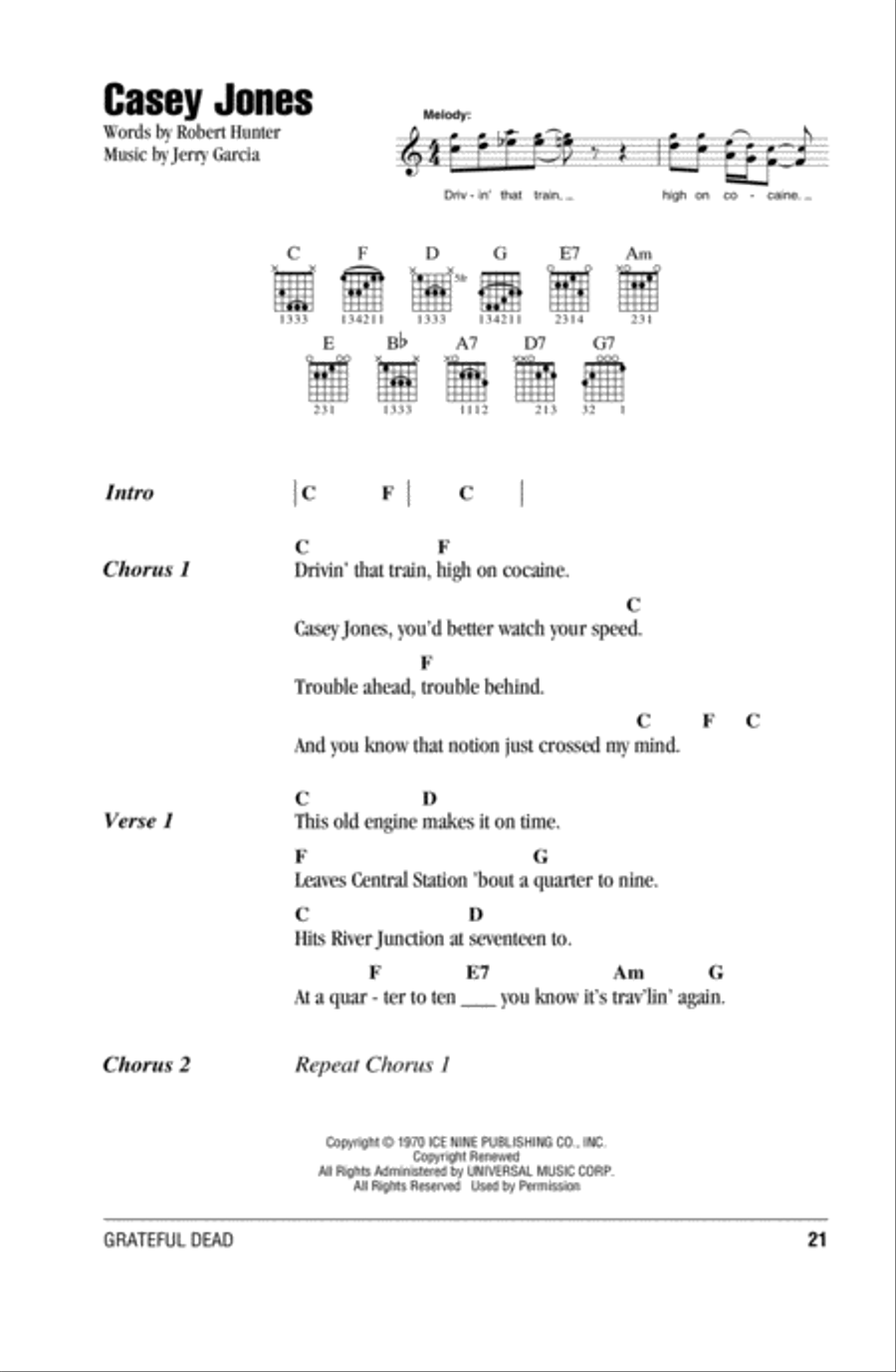Casey Jones Casey Jones Acoustic Guitar scores gallery preview page 1