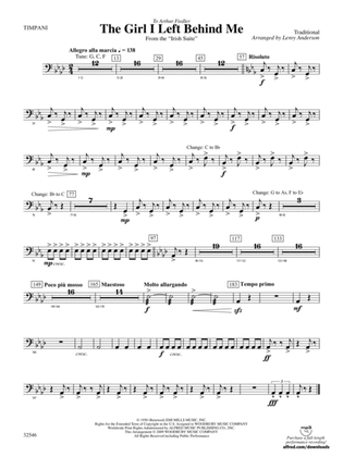 The Girl I Left Behind Me (from the Irish Suite): Timpani