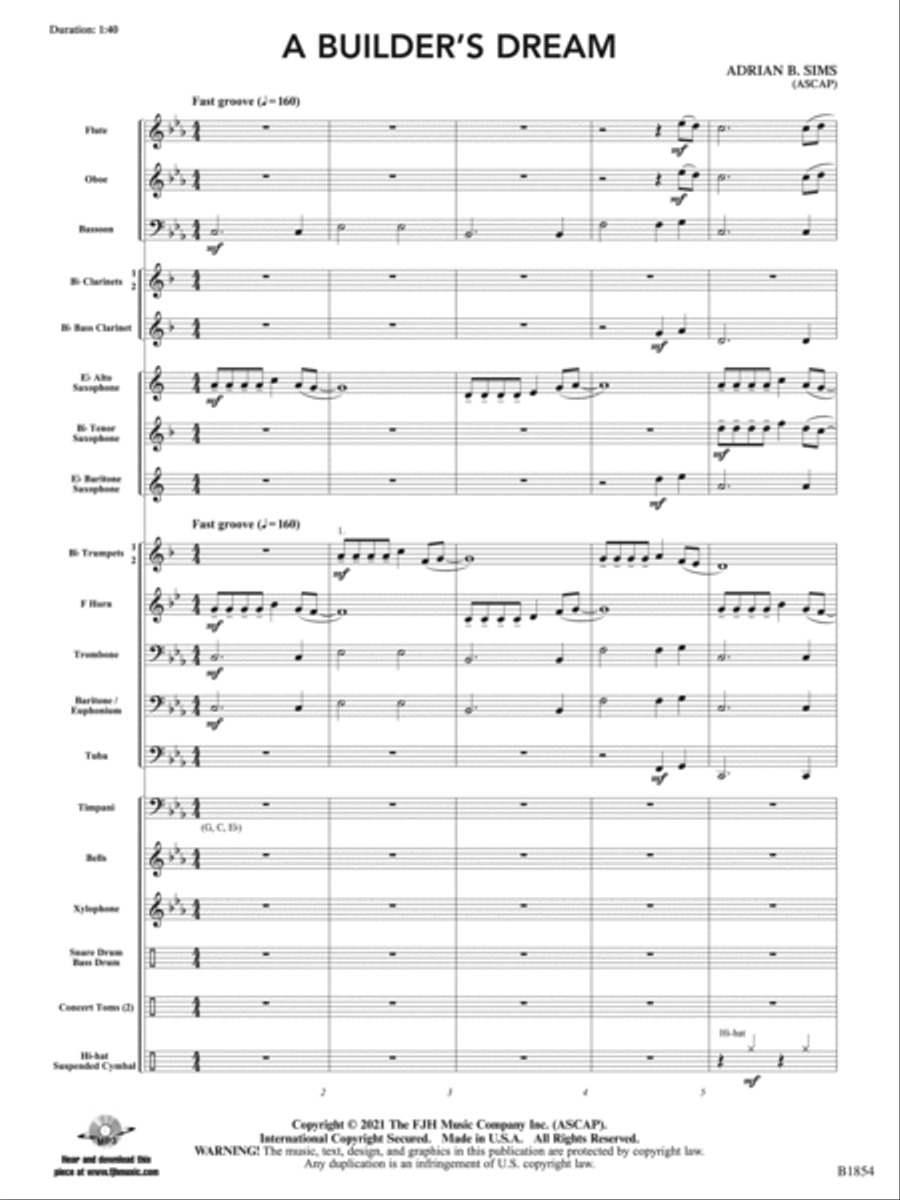 A Builder's Dream: Score A Builder's Dream: Score Concert Band scores gallery preview page 3