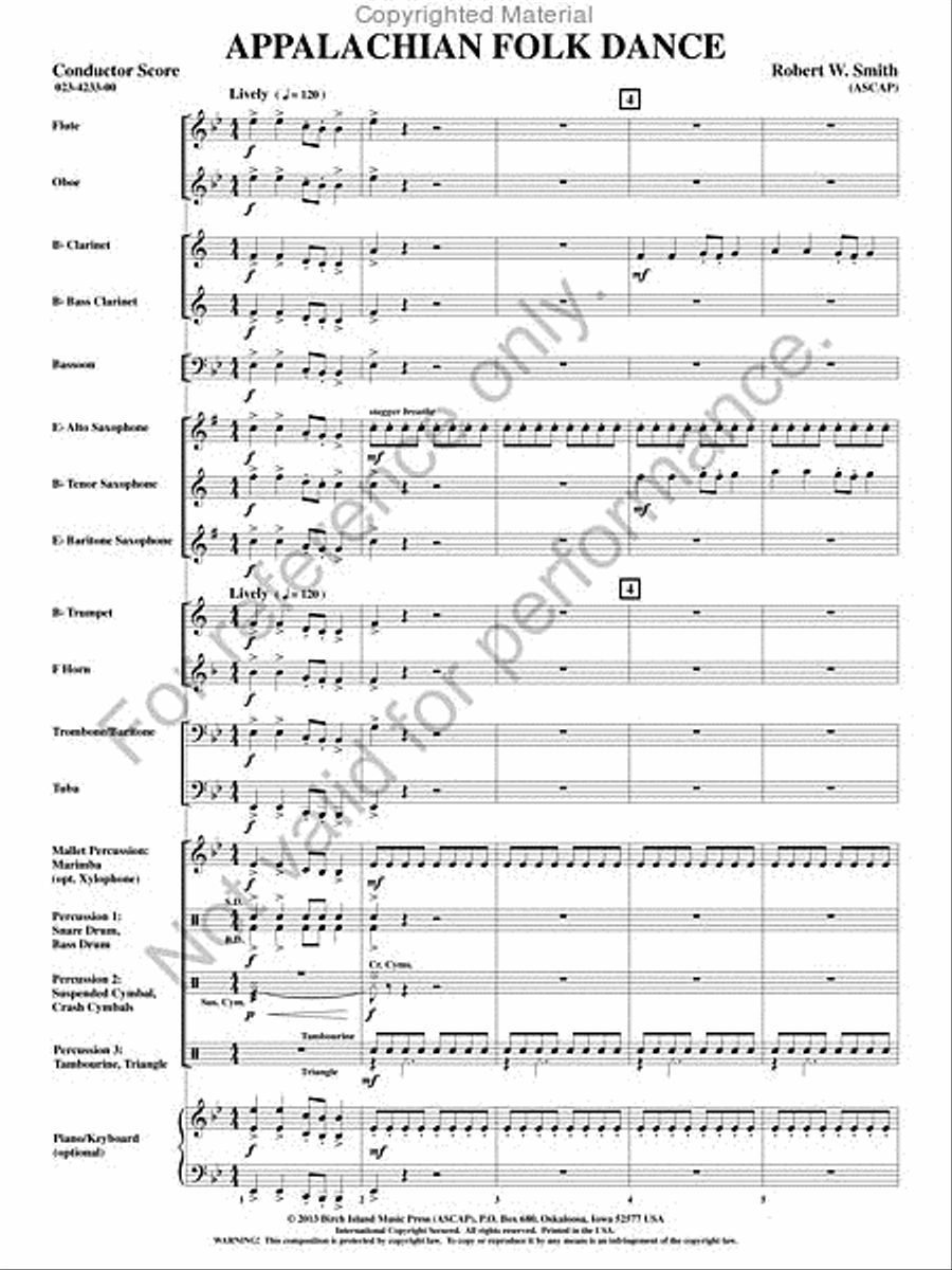 Appalachian Folk Dance Concert Band scores gallery preview page 2