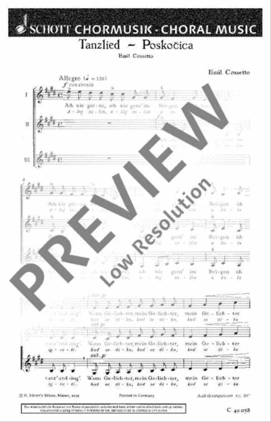 Tanzlied - Poskocica SSA scores gallery preview page 2