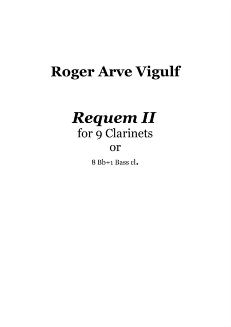 Requiem II for 9 Clarinets Woodwind Ensemble scores gallery preview page 1