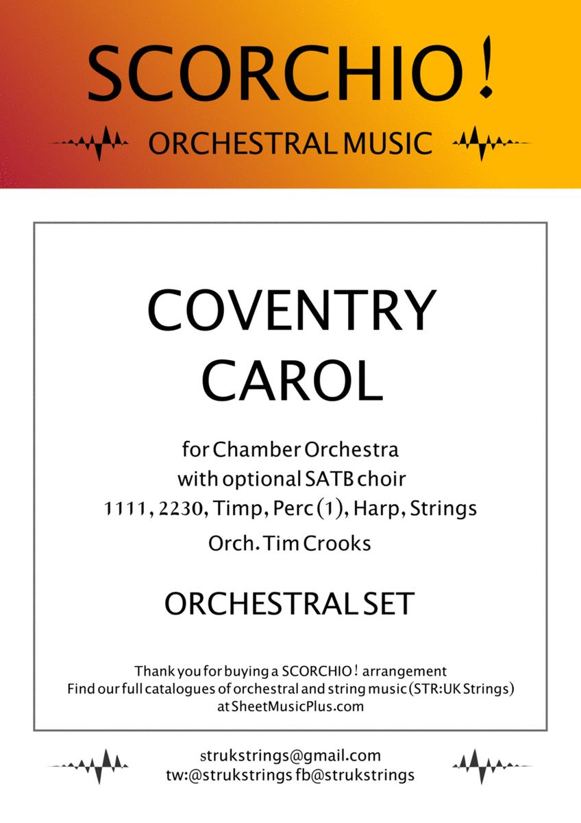 Coventry Carol (SCORCHIO! Orchestral Set) image number null