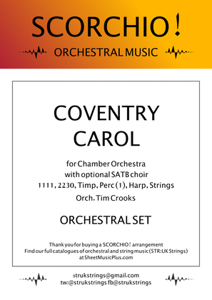 Book cover for Coventry Carol (SCORCHIO! Orchestral Set)