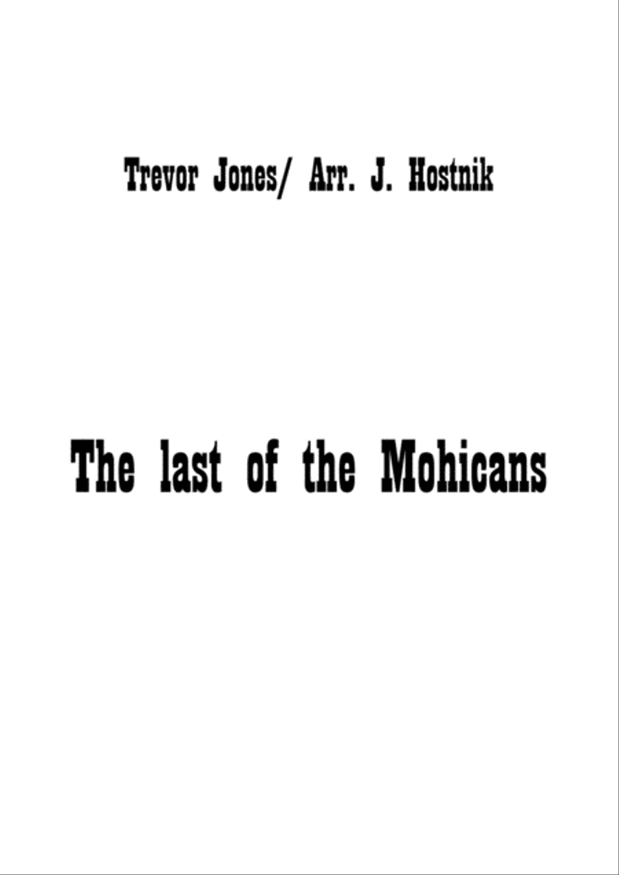 Last Of The Mohicans (main Theme) Large Ensemble scores gallery preview page 1