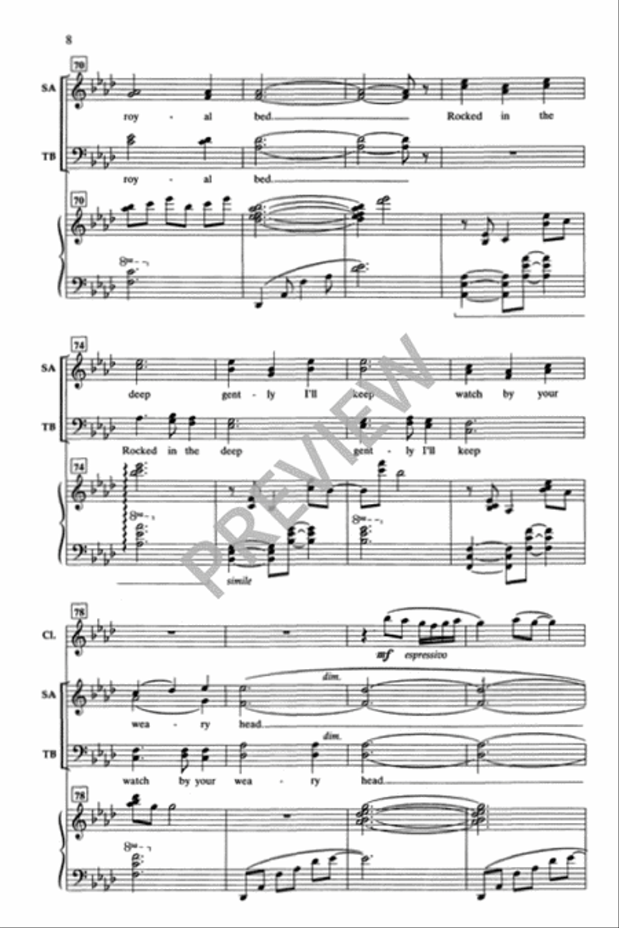 Over the Sea to Skye 4-Part scores gallery preview page 9