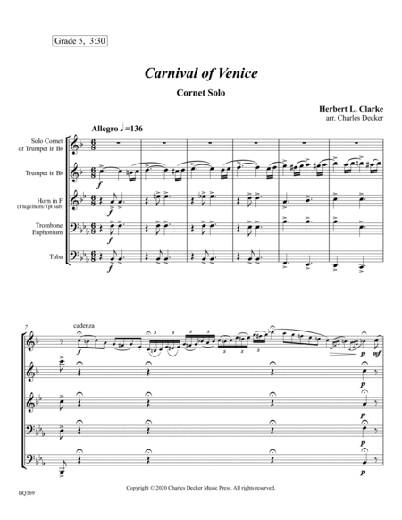 Carnival of Venice for Brass Quintet image number null