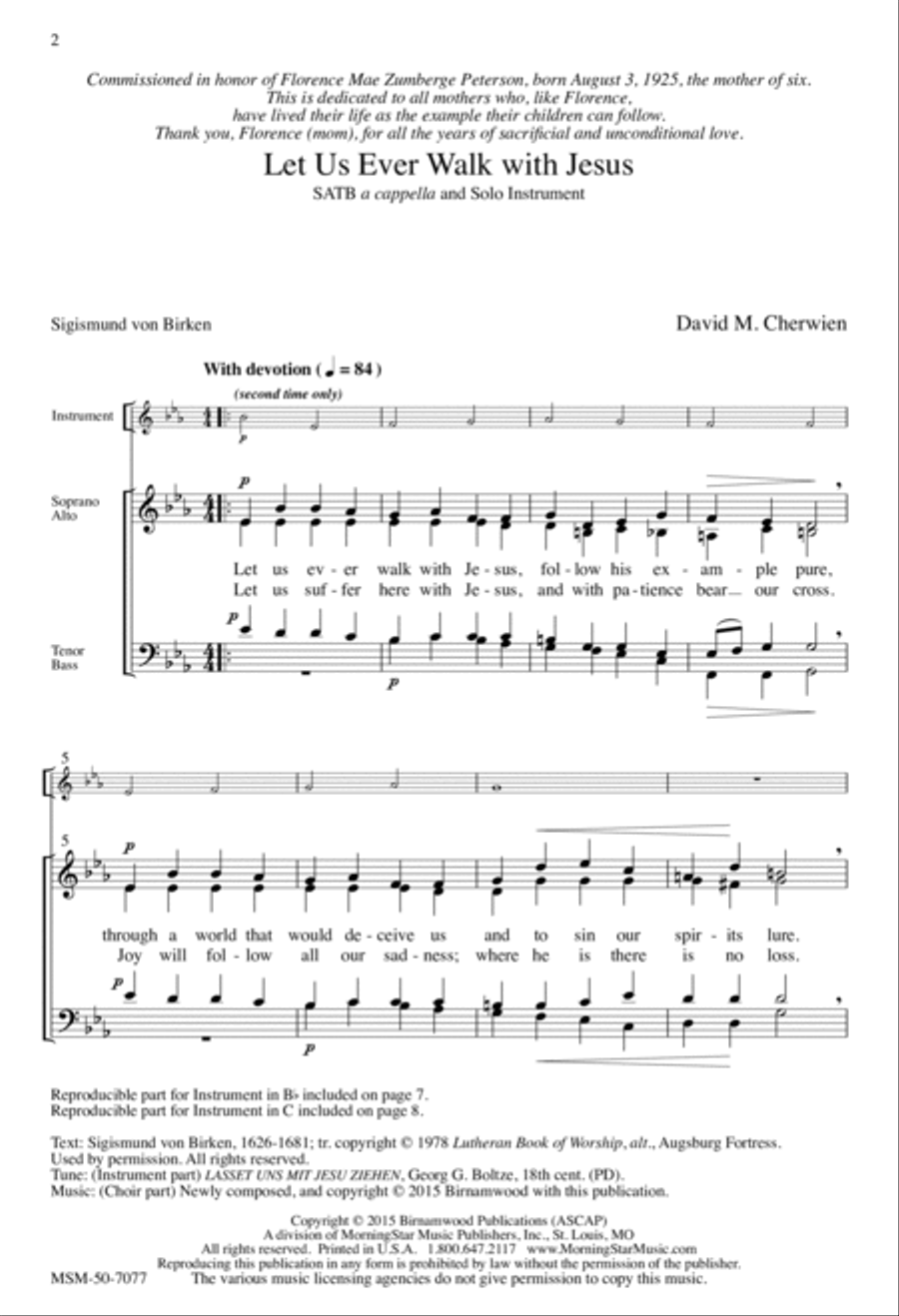 Let Us Ever Walk with Jesus 4-Part scores gallery preview page 2