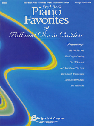 Book cover for Fred Bock Piano Favorites of Bill and Gloria Gaither