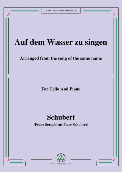 Schubert-Auf dem Wasser zu singen,for Cello and Piano image number null
