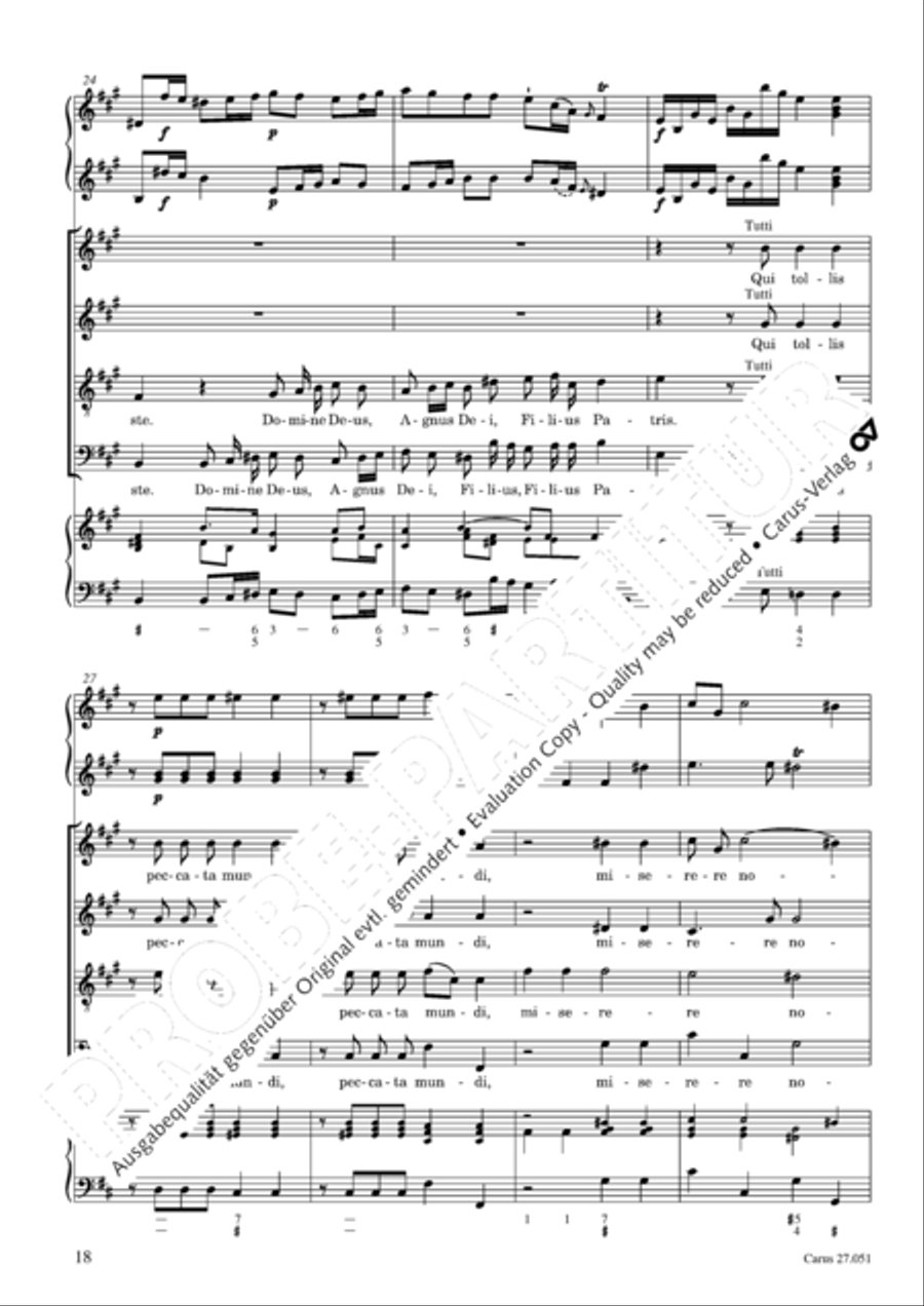 Missa in A Major 4-Part scores gallery preview page 19