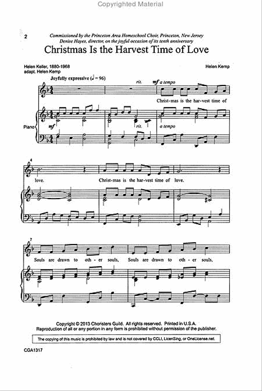 Christmas Is the Harvest Time of Love 2-Part scores gallery preview page 2