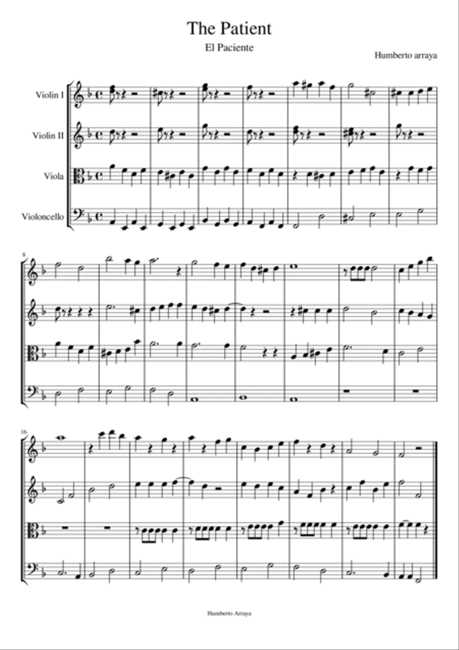 String Quartet The Patient String Quartet scores gallery preview page 1