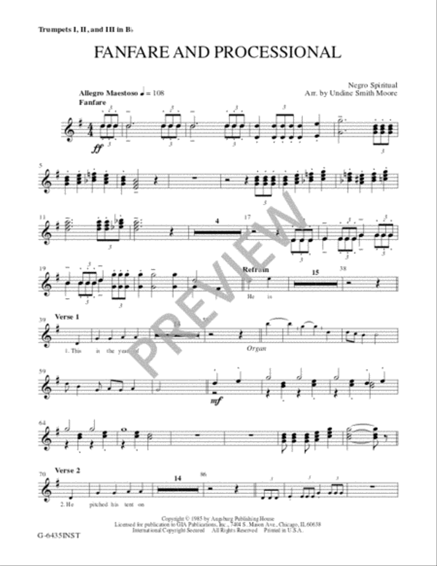 Fanfare and Processional - Instrument edition Trombone scores gallery preview page 6