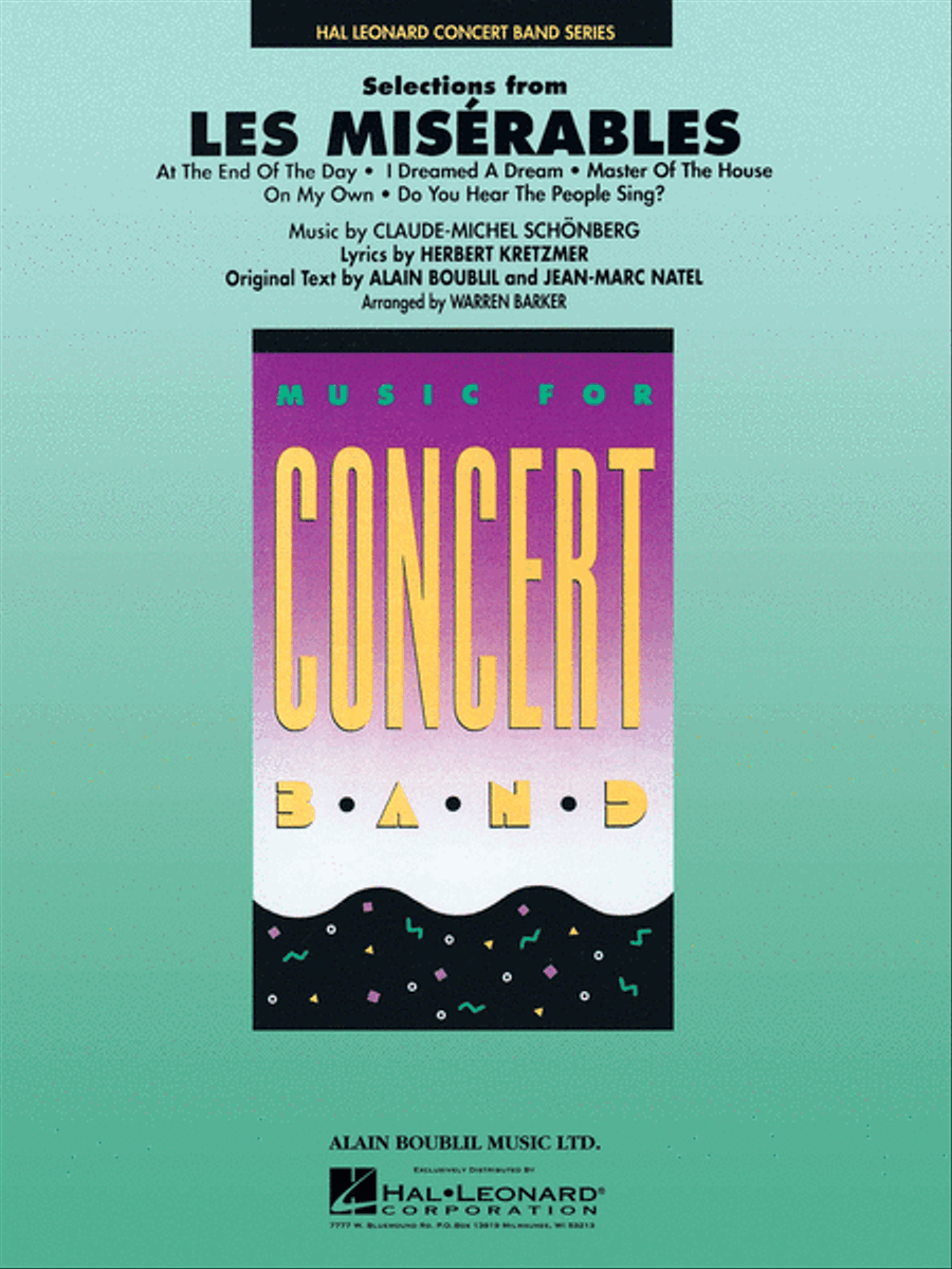 Selections from Les Misérables Concert Band scores gallery preview page 1