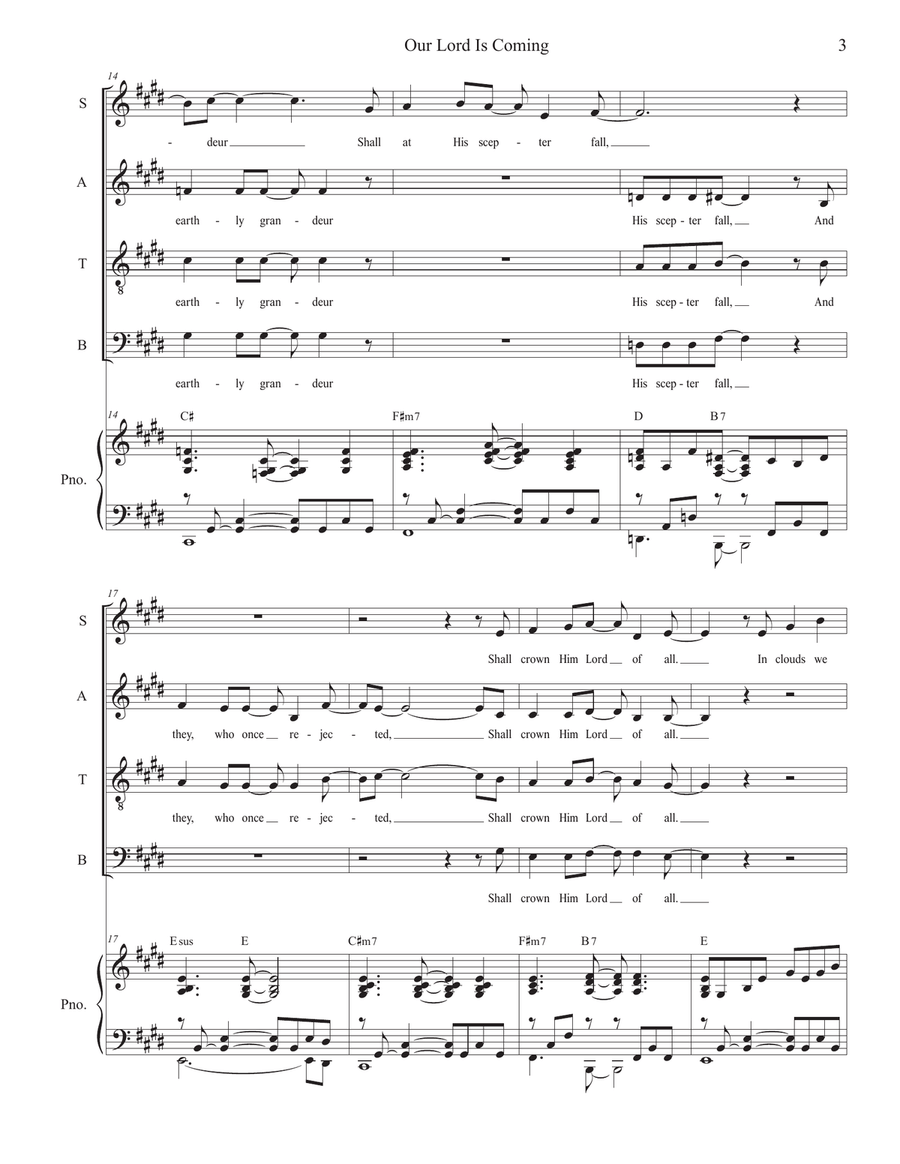 Our Lord Is Coming (Vocal Quartet - (SATB) 4-Part scores gallery preview page 3