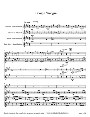 Boogie Woogie by Clarence Smith for Clarinet Quartet in Schools