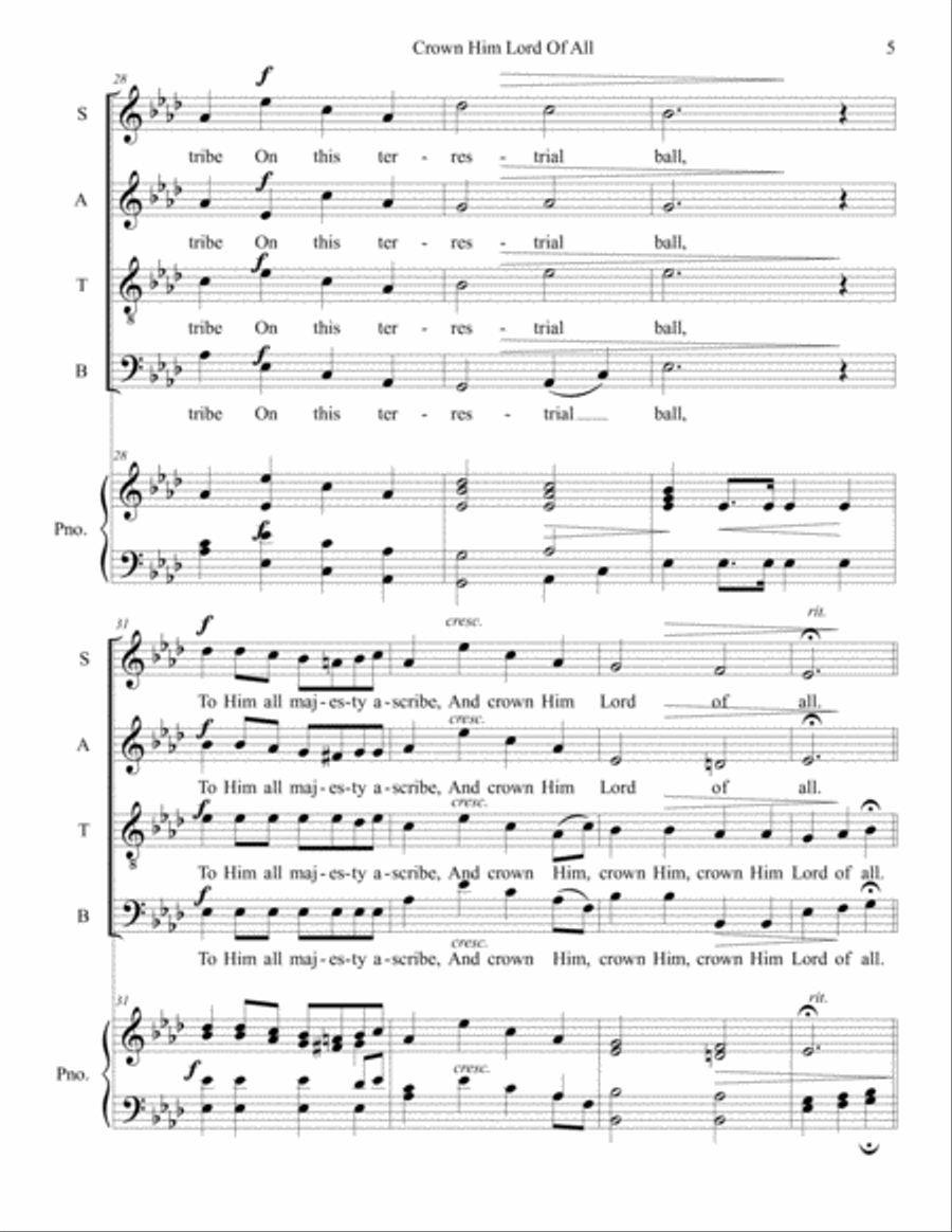Crown Him Lord Of All 4-Part scores gallery preview page 5