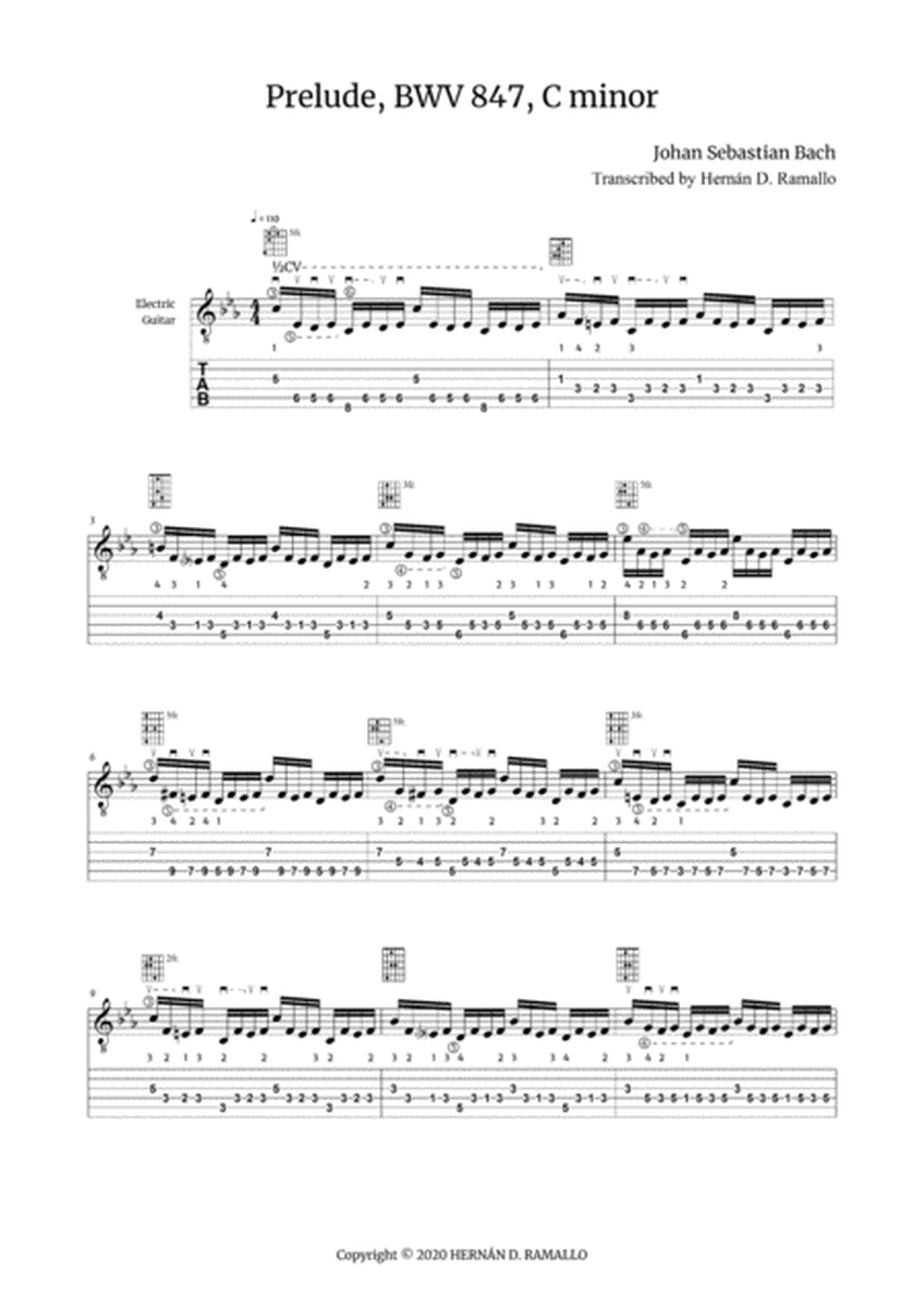 Johann Sebastian Bach: Prelude, BWV 847, in C minor (for electric guitar)