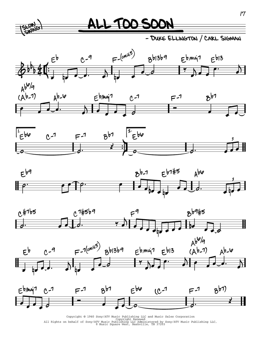 All Too Soon All Too Soon Piano scores gallery preview page 1