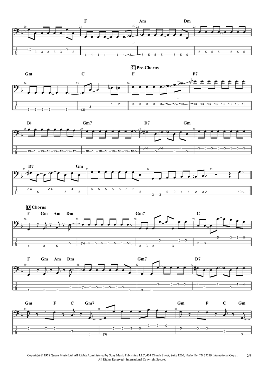 Don't Stop Me Now Acoustic Guitar scores gallery preview page 2
