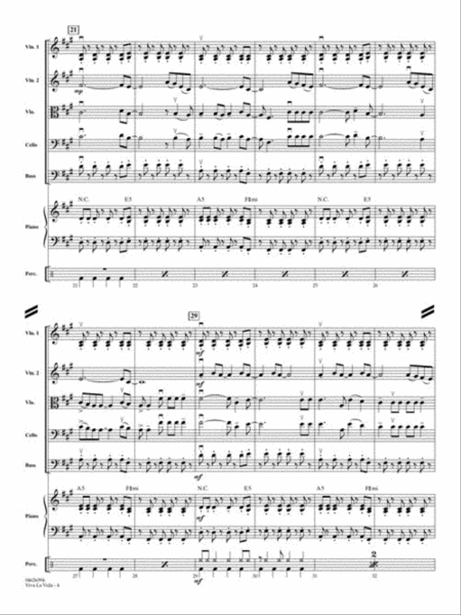 Viva La Vida String Orchestra scores gallery preview page 6