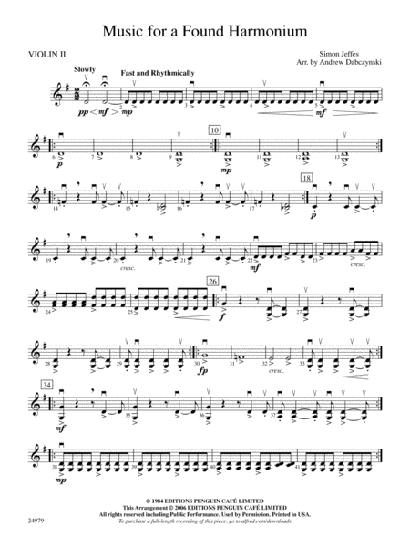 Music for a Found Harmonium: 2nd Violin