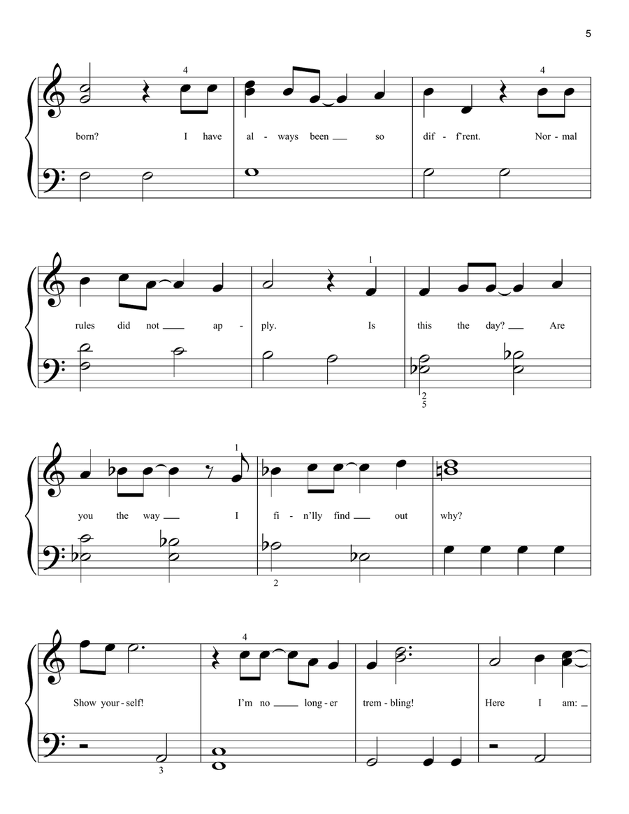 Show Yourself (from Disney's Frozen 2) Easy Piano scores gallery preview page 5