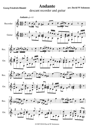 Andante in A minor for soprano recorder and guitar