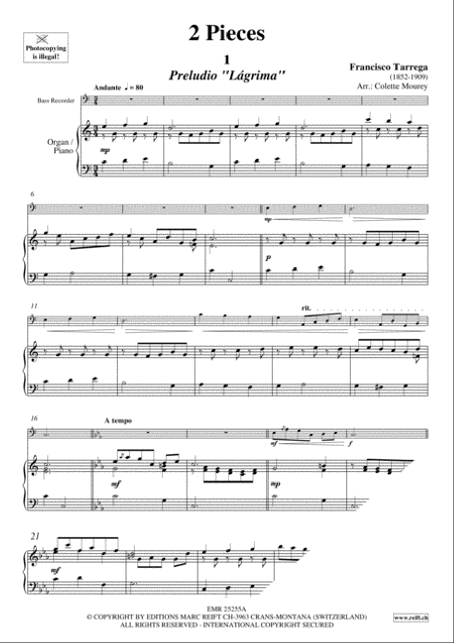 2 Pieces Bass Recorder scores gallery preview page 3