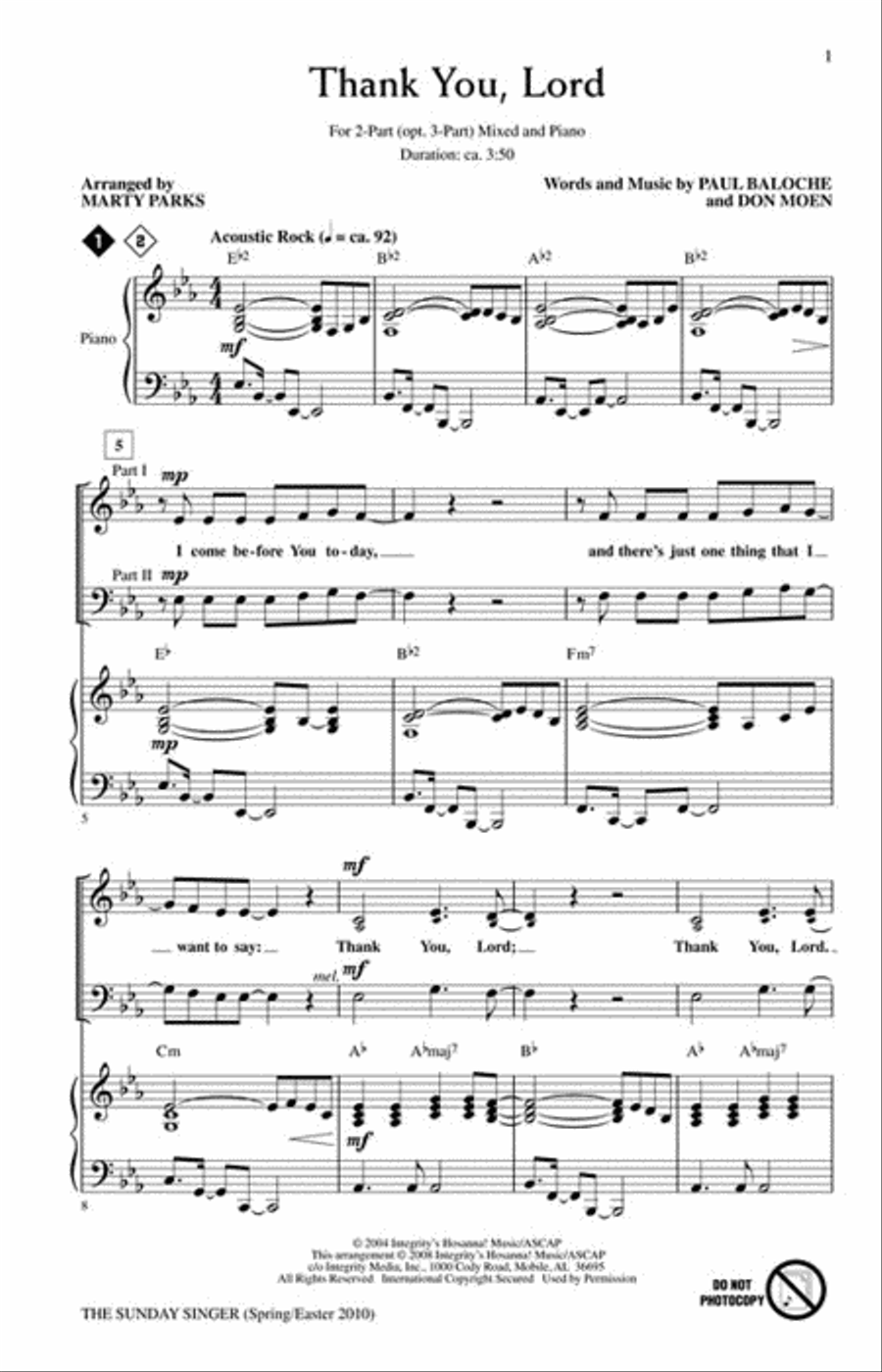 The Sunday Singer (Spring/Easter 2010) Choir scores gallery preview page 2
