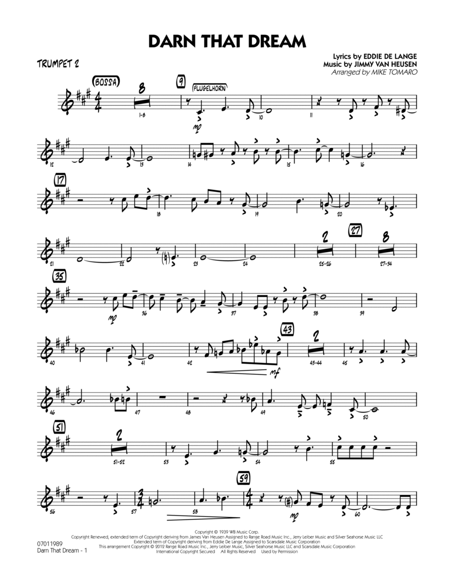 Darn That Dream - Trumpet 2 Jazz Ensemble scores gallery preview page 1