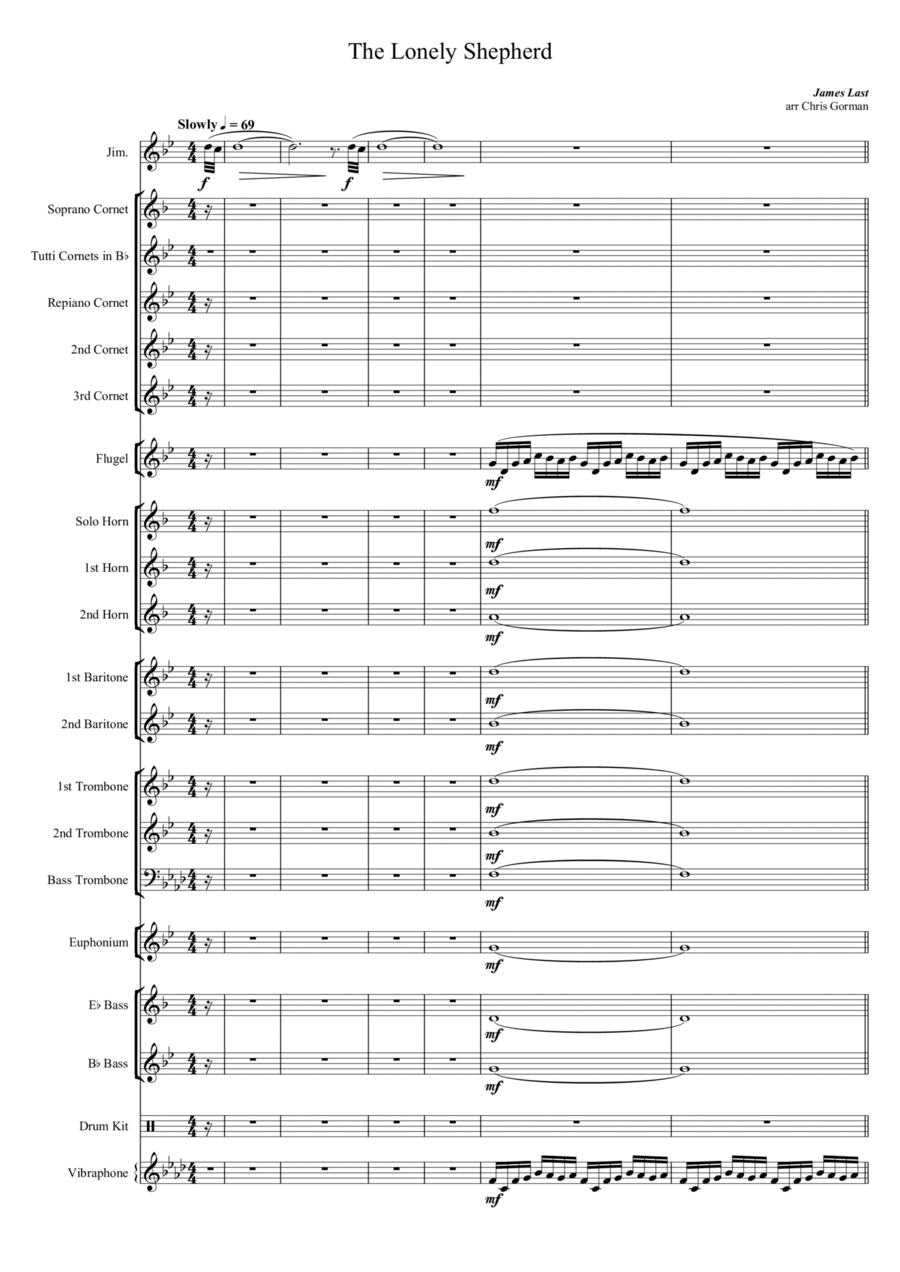 The Lonely Shepherd Der Einsame Hirte Baritone Horn TC
