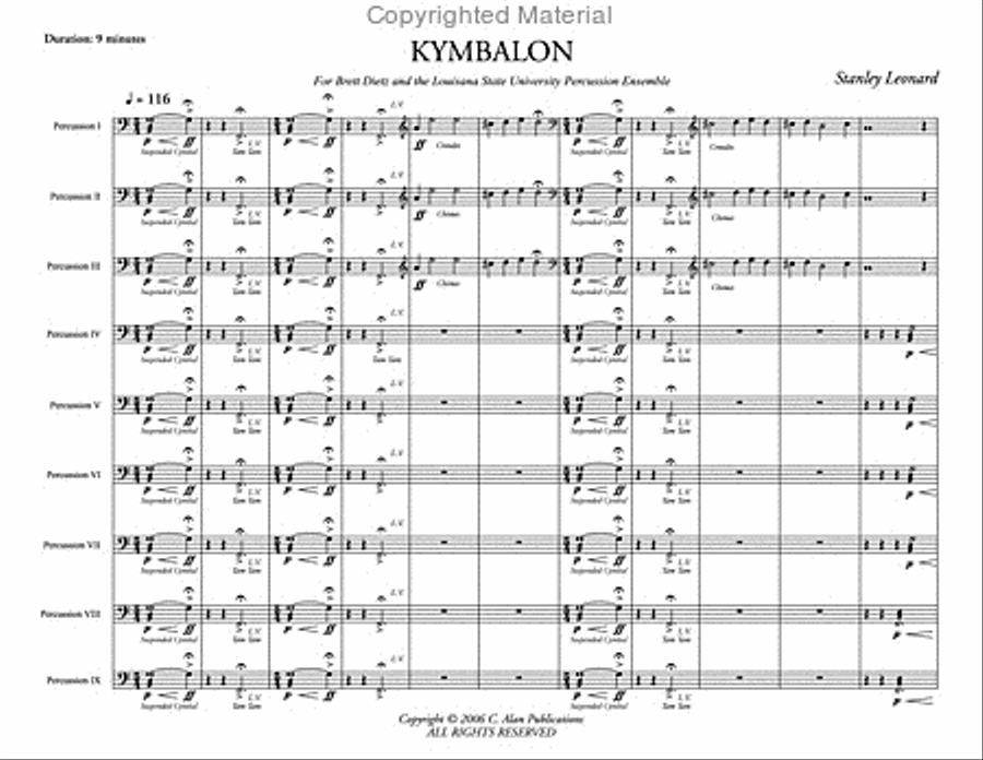 Kymbalon (score only) Percussion Ensemble scores gallery preview page 2