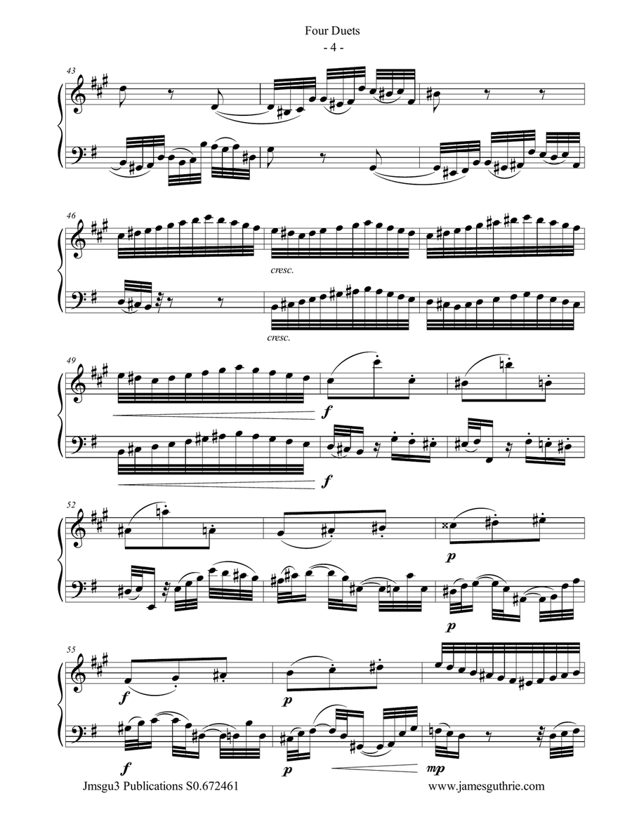 Bach: Four Duets for Tenor Sax & Cello Tenor Saxophone scores gallery preview page 4