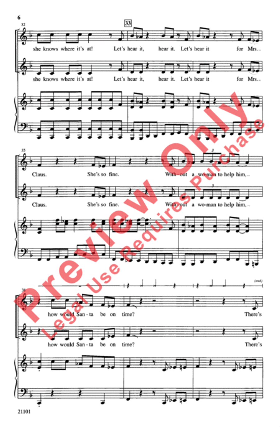 Let's Hear It for Mrs. Claus! 2-Part scores gallery preview page 6