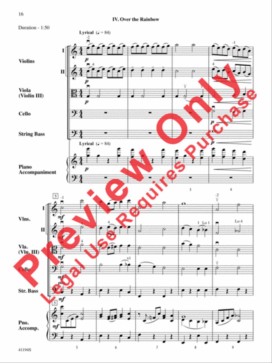 The Wizard of Oz, Suite from String Orchestra scores gallery preview page 17