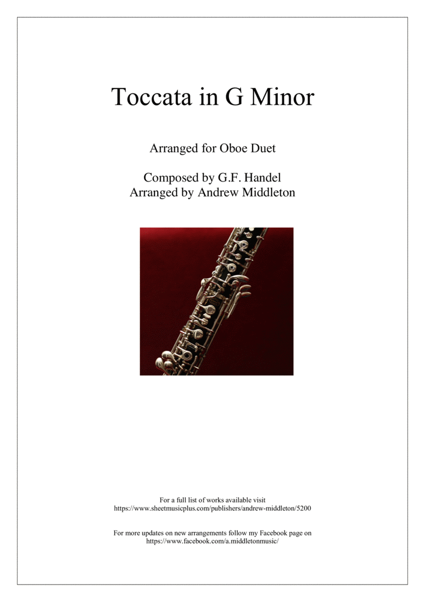 Toccata in G Minor arranged for Oboe Duet image number null