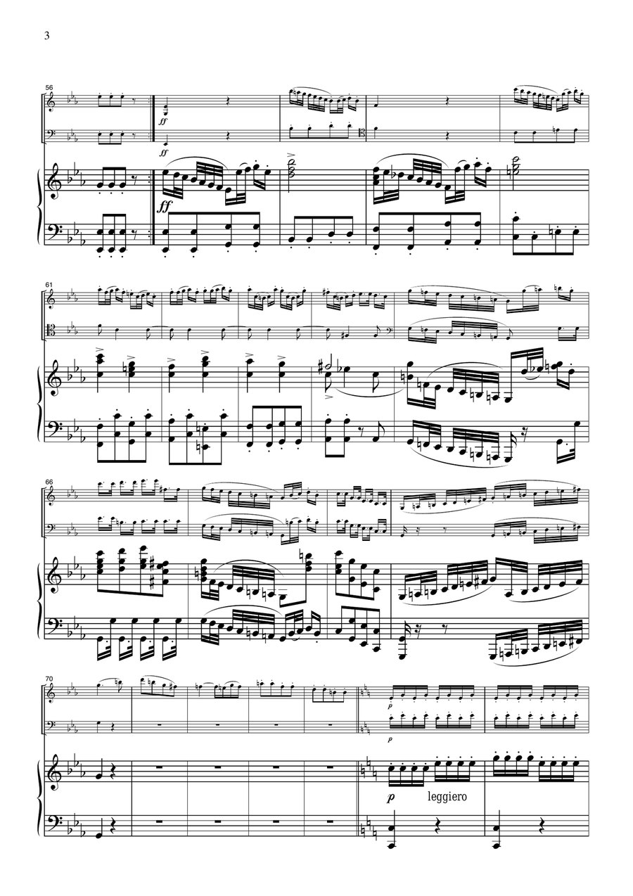 Haydn Symphony No.94 la Surprise 2nd mvt., for piano trio, PH201 Piano Trio scores gallery preview page 3