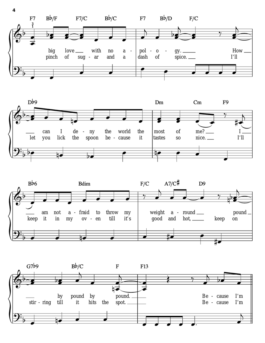 Big, Blonde And Beautiful Easy Piano scores gallery preview page 4