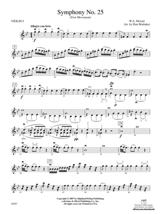 Symphony No. 25, First Movement: 1st Violin