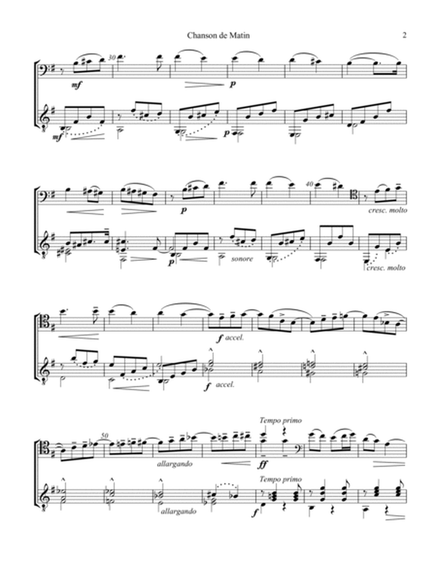 Chanson de Matin Op. 15 for cello and guitar image number null